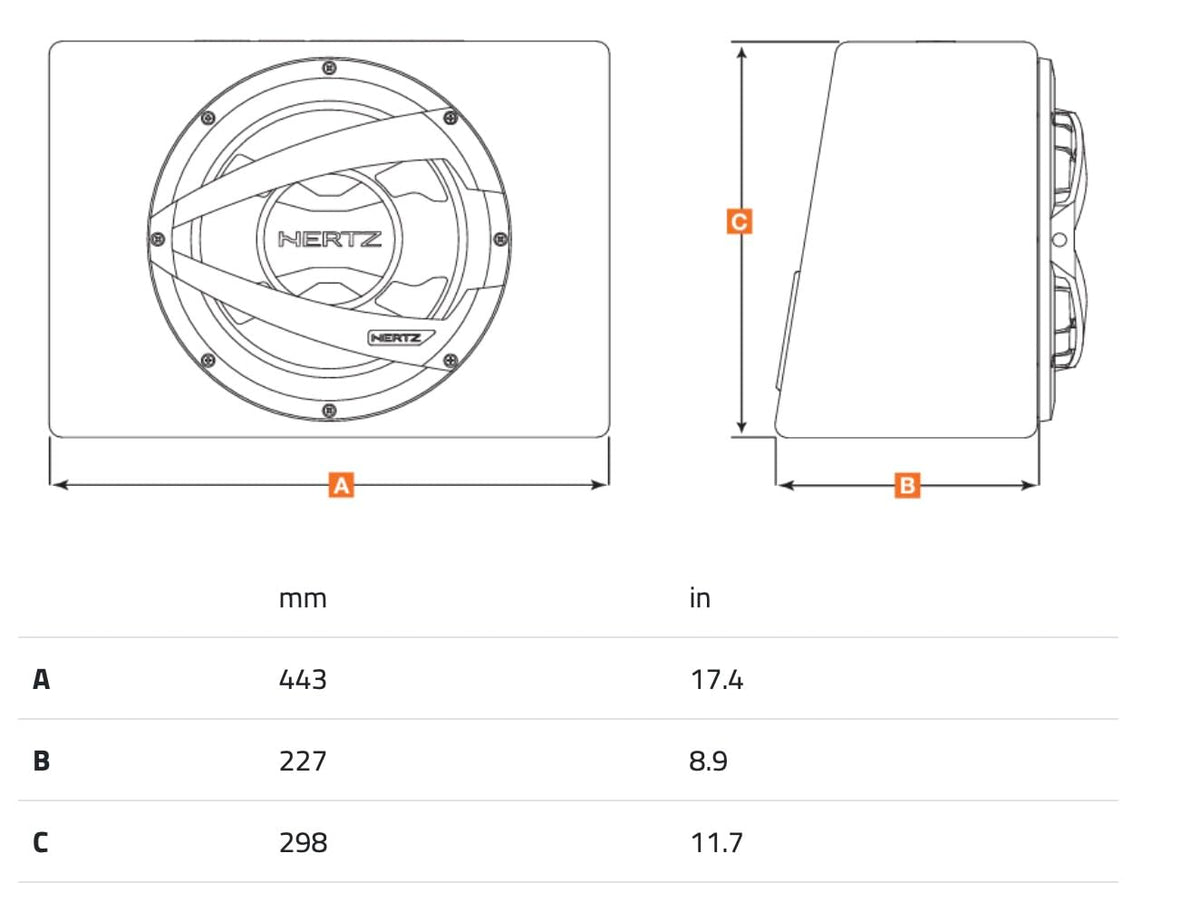 Hertz DBX25-3 10" Car Subwoofer Enclosure