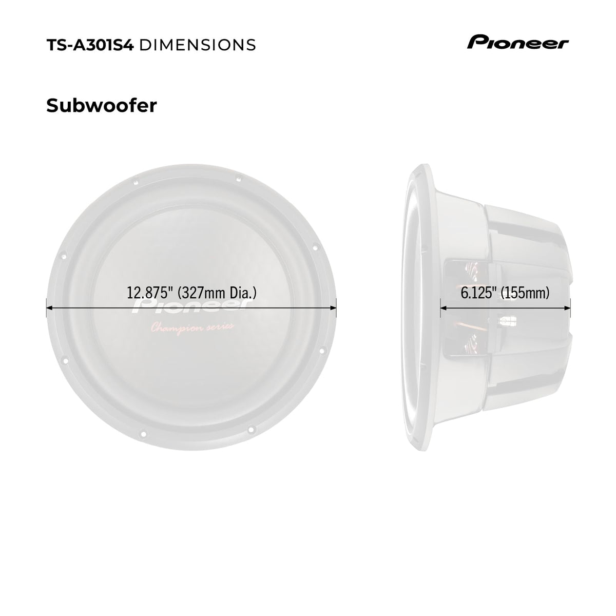 Pioneer TS-A301S4 12" Champion Series Subwoofer