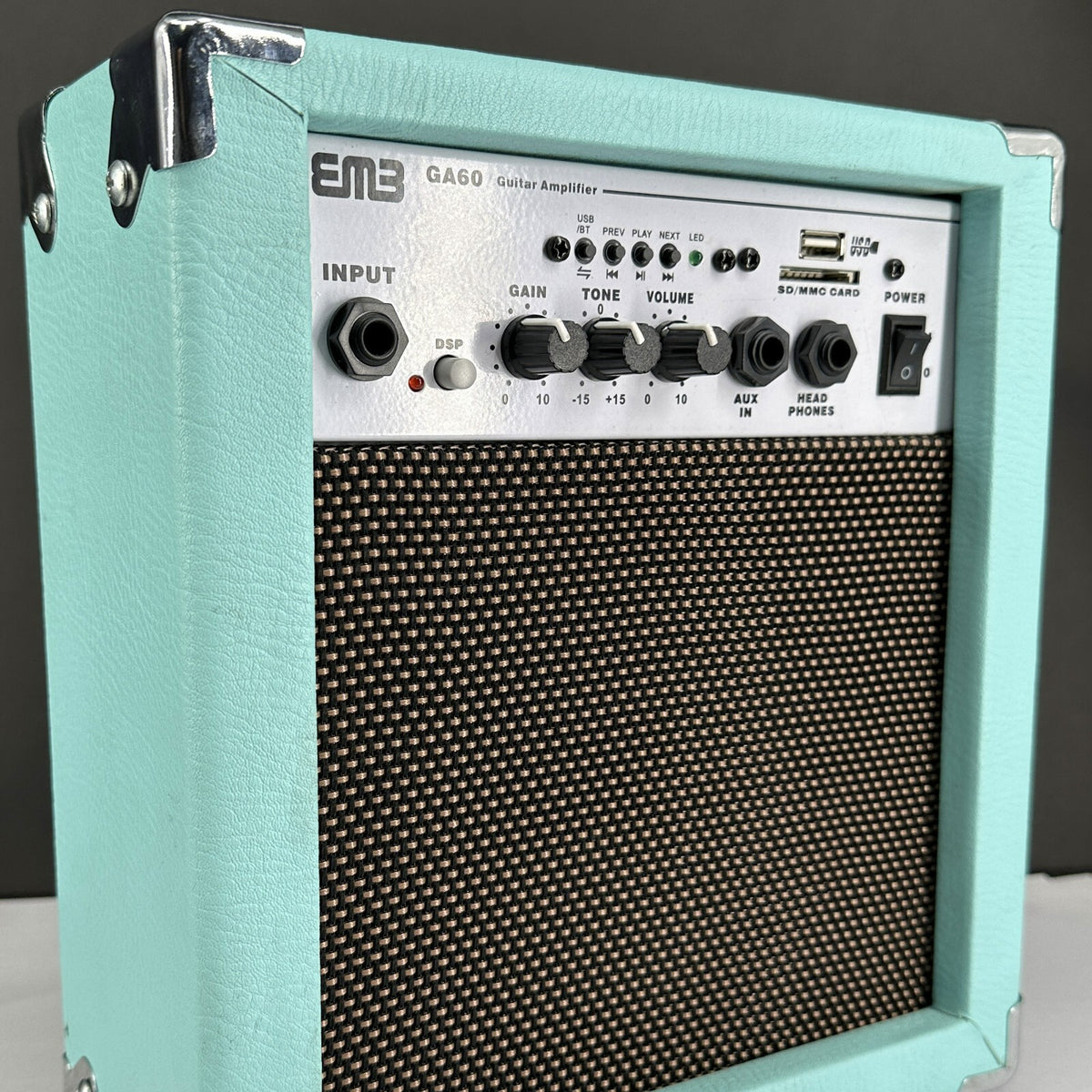 Emb 250W Guitar Amplifier Speaker Powerful Cabinet - SD USB AUX Bluetooth Blue