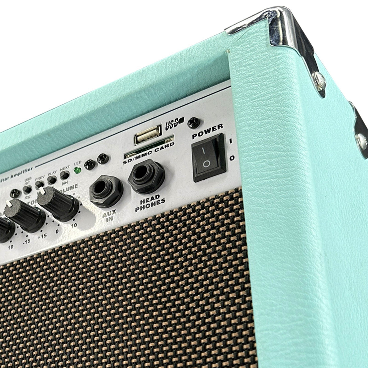 Emb 250W Guitar Amplifier Speaker Powerful Cabinet - SD USB AUX Bluetooth Blue