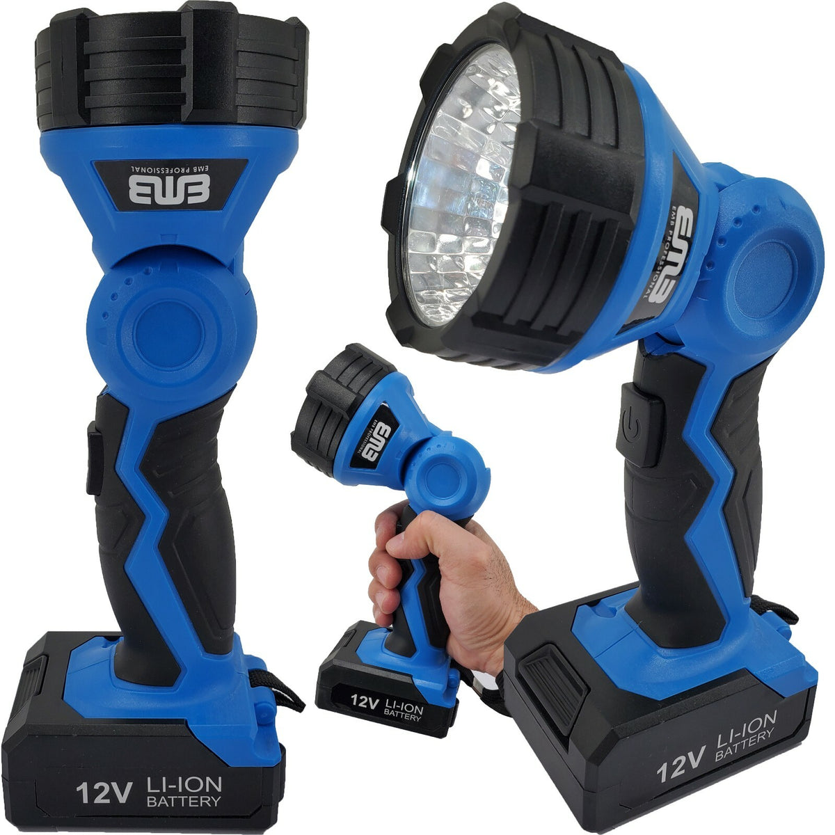 Emb 12V Lithium-Ion LED Rechargeable Cordless Worklight Flashlight Torch Handle