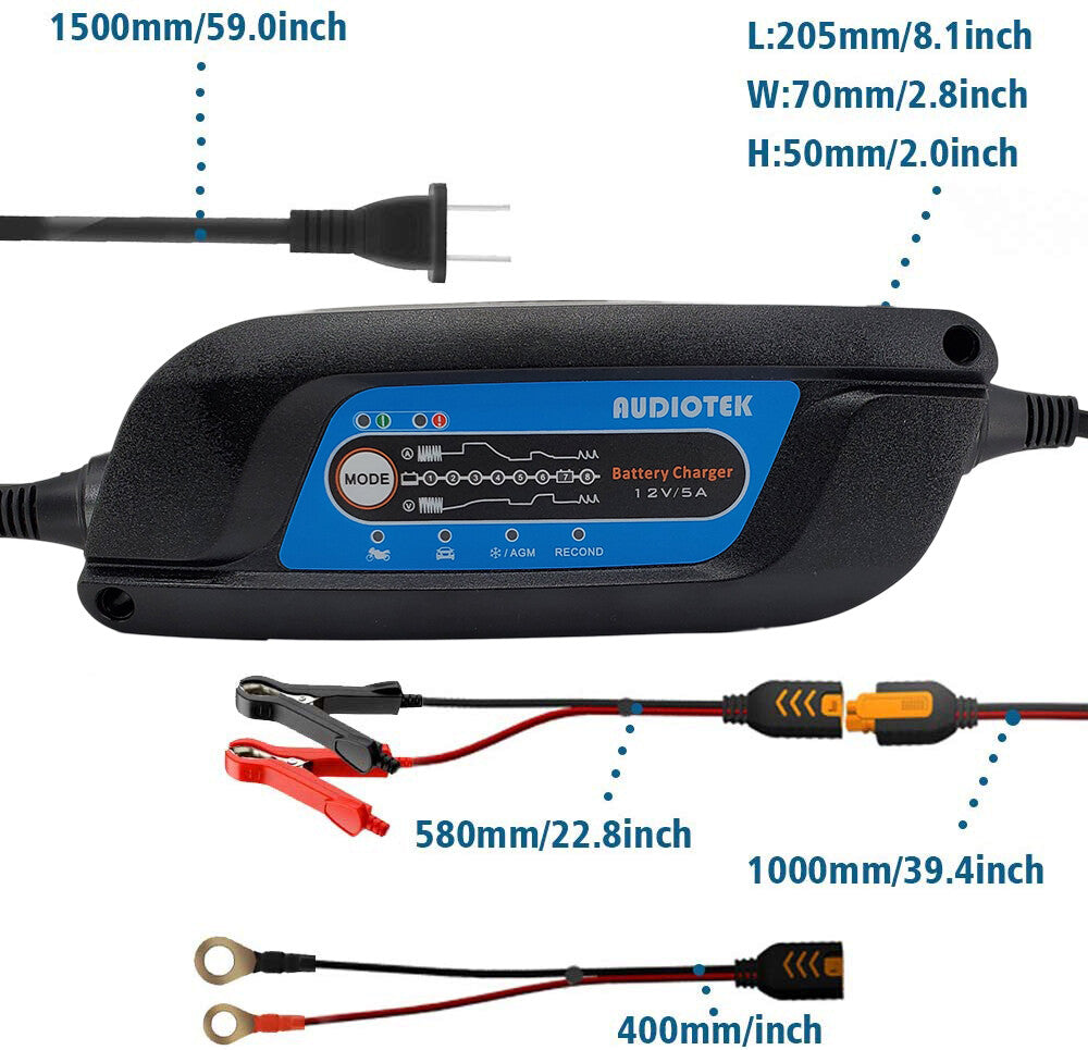 Audiotek AT-905CH 12V 5A Battery Charger Maintainer