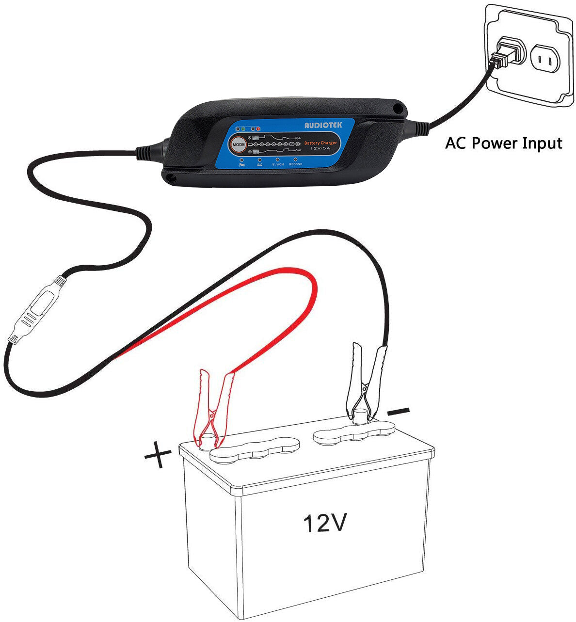 Audiotek AT-905CH 12V 5A Battery Charger Maintainer