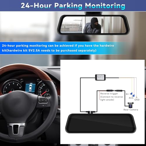 Xtremevision XV-98MR 9.66" Wireless CarPlay Dash Cam