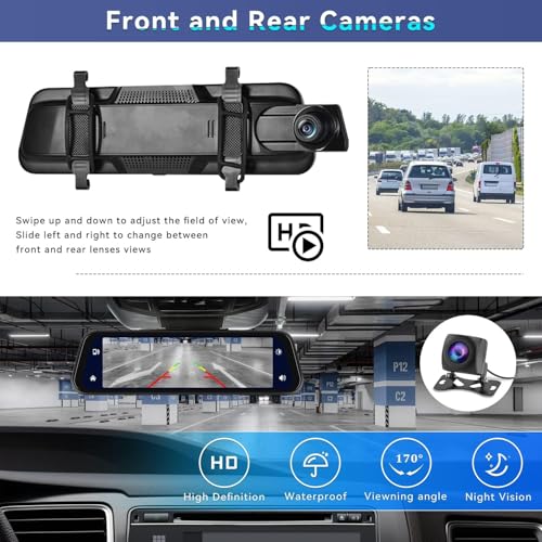 Xtremevision XV-98MR 9.66" Wireless CarPlay Dash Cam