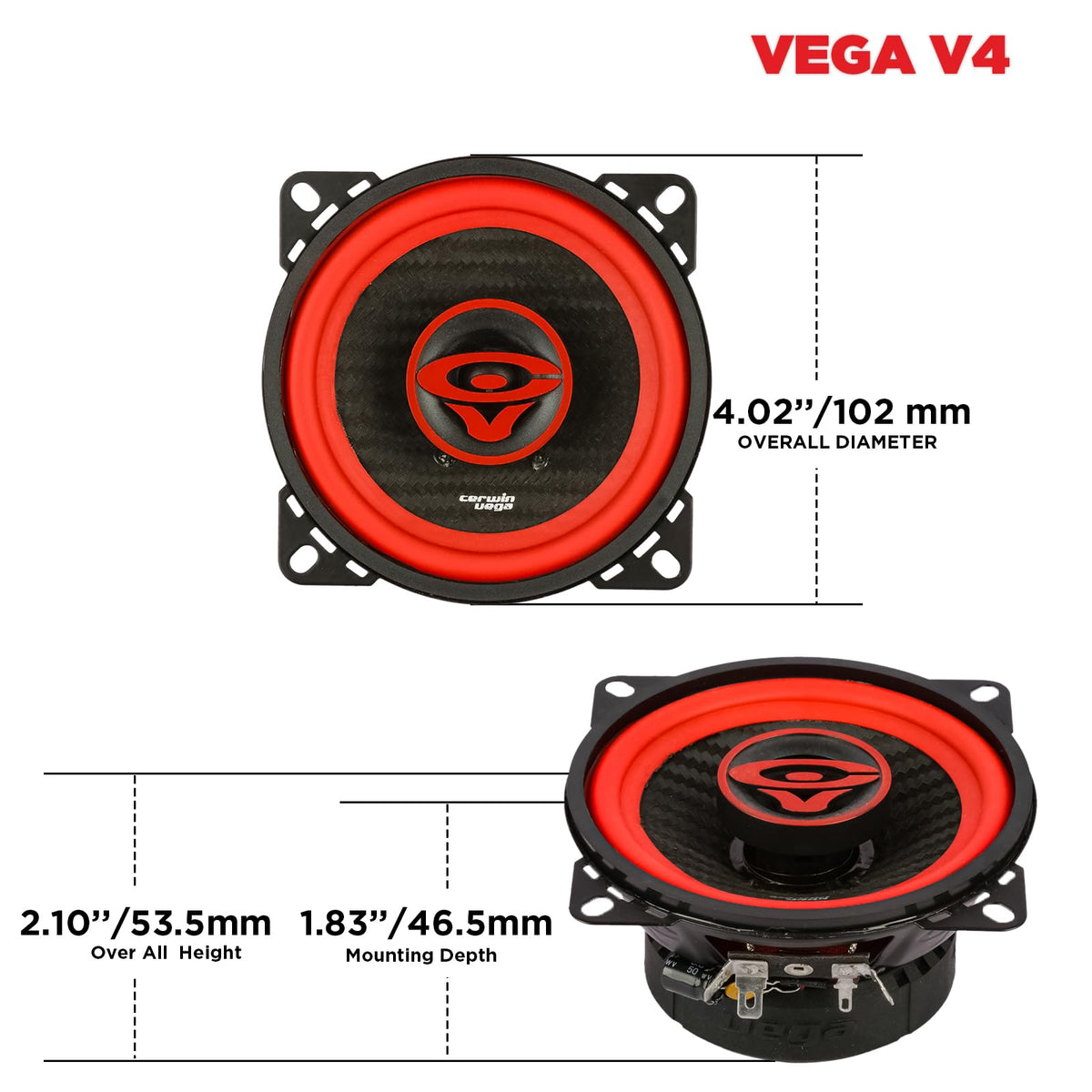 Cerwin-Vega V4 4" 2-Way Coaxial Speakers