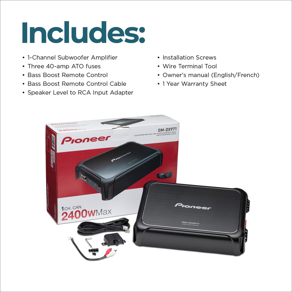Pioneer GM-DX971 Class D Mono Subwoofer Amplifier