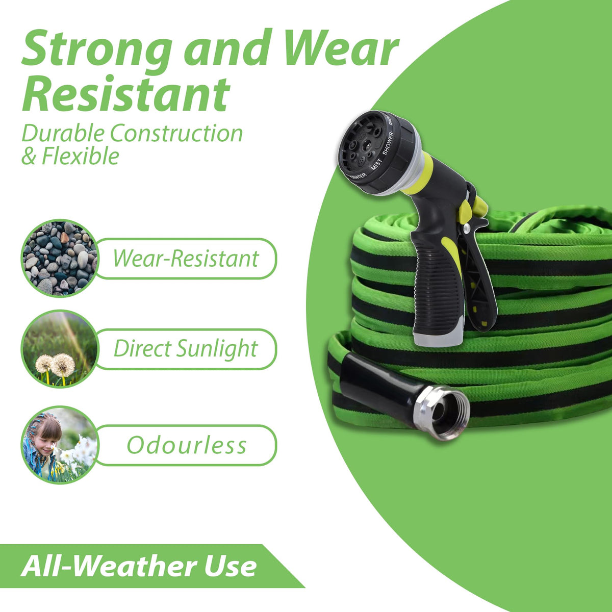 EMB Professional EHS8-50G 50 Ft Flexible Garden Hose