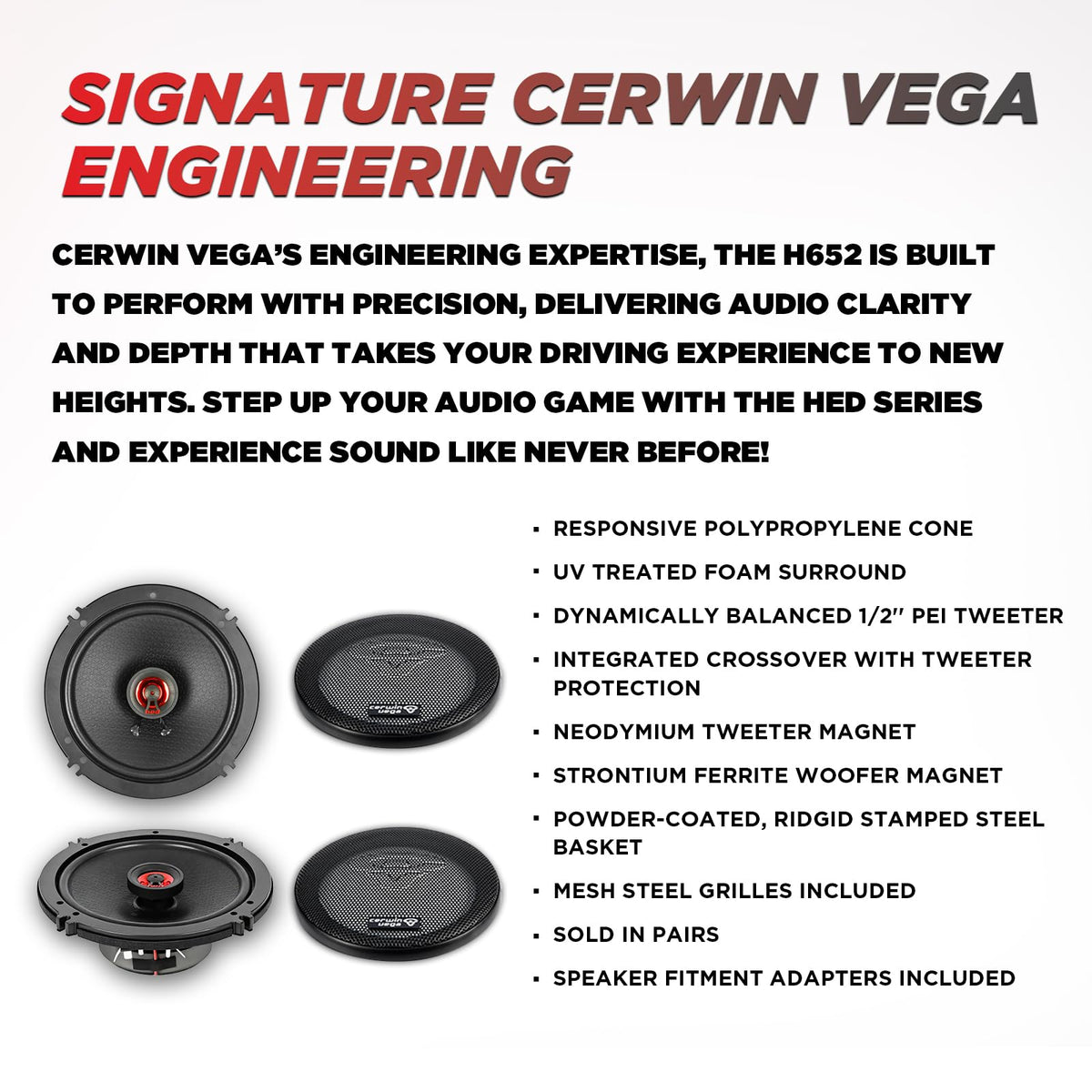Cerwin-Vega H652 6.5" 2-Way Coaxial Speakers