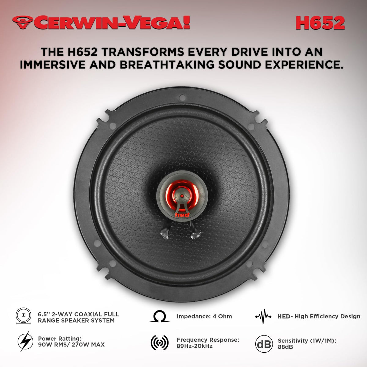 Cerwin-Vega H652 6.5" 2-Way Coaxial Speakers