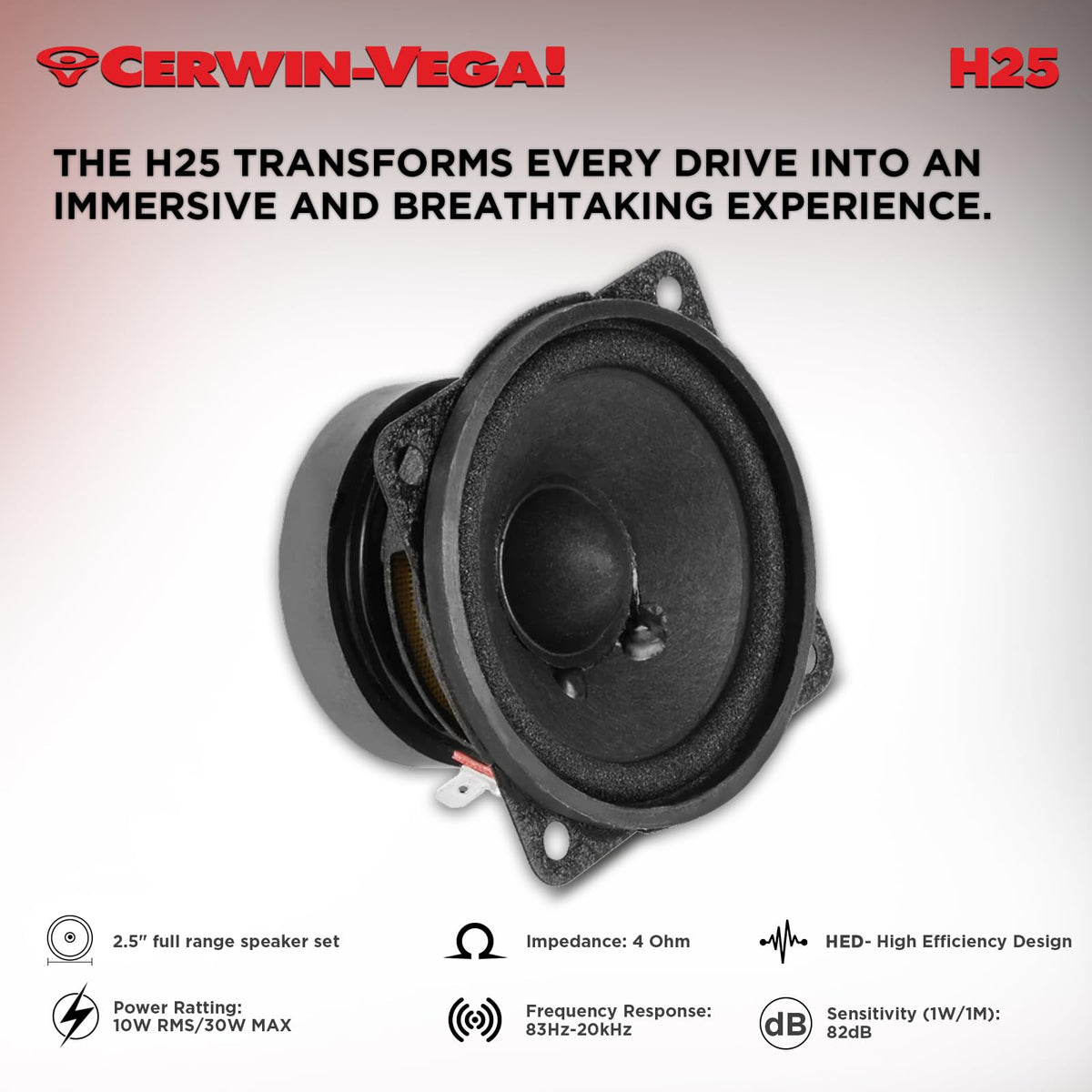 Cerwin-Vega H25 2.5" Full-Range Car Speakers