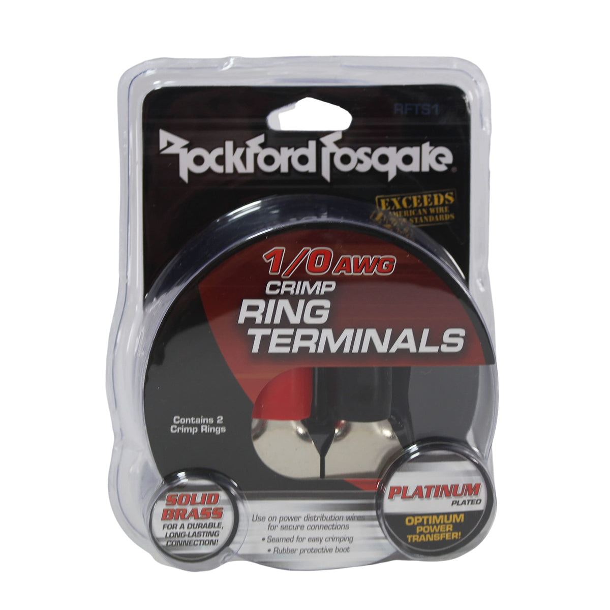Rockford Fosgate RFTS1 1/0 AWG Crimp Ring Terminals
