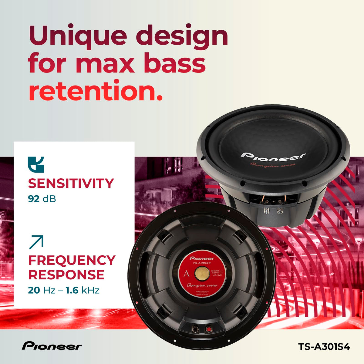 Pioneer TS-A301S4 12" Champion Series Subwoofer
