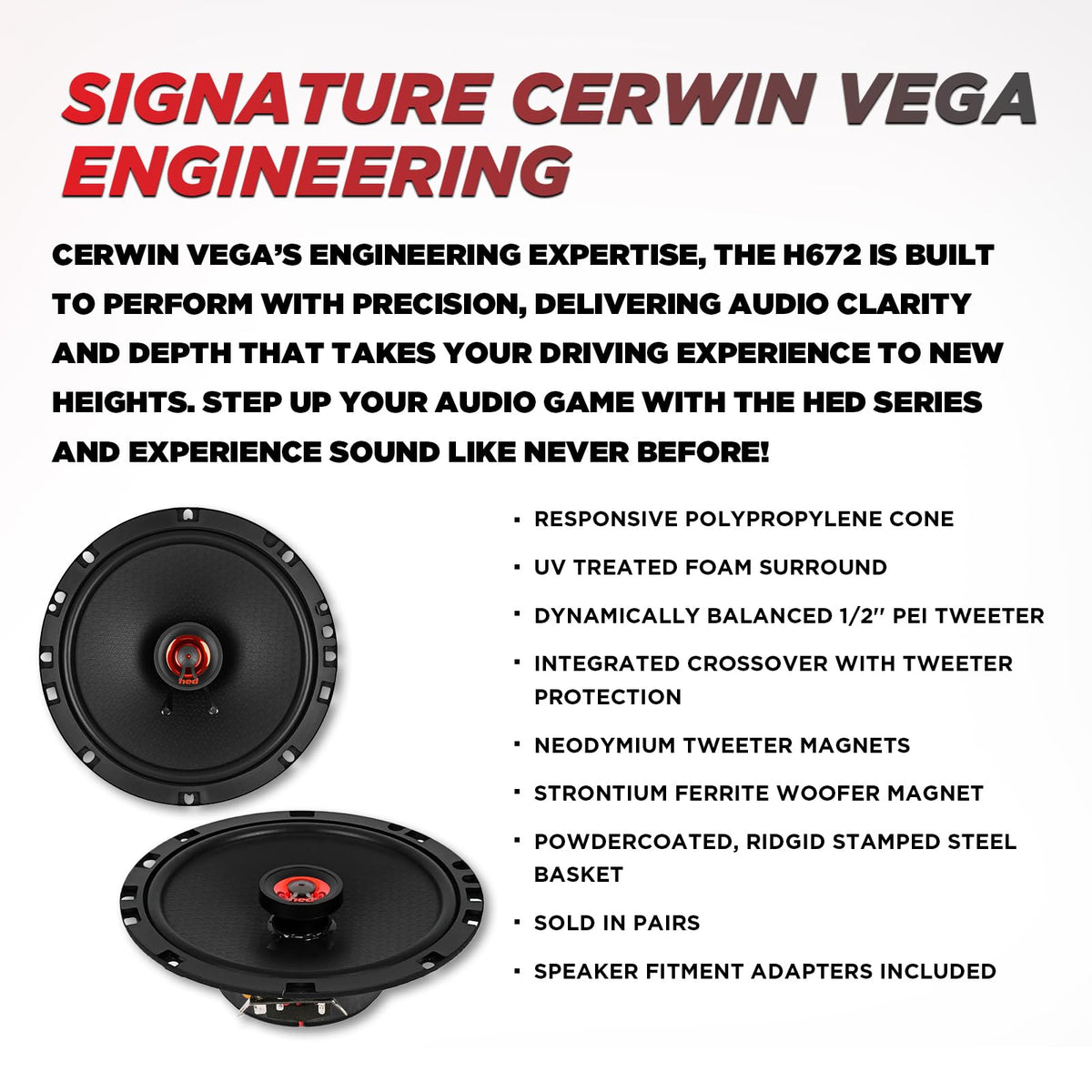 Cerwin-Vega H672 6.75" 2-Way Coaxial Speakers