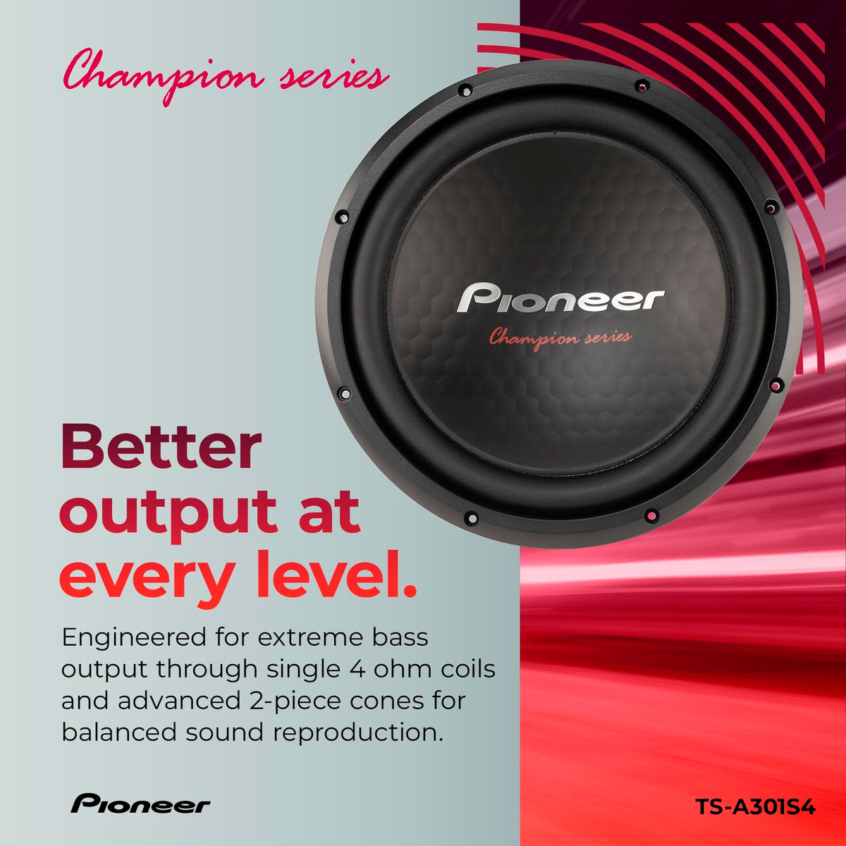 Pioneer TS-A301S4 12" Champion Series Subwoofer