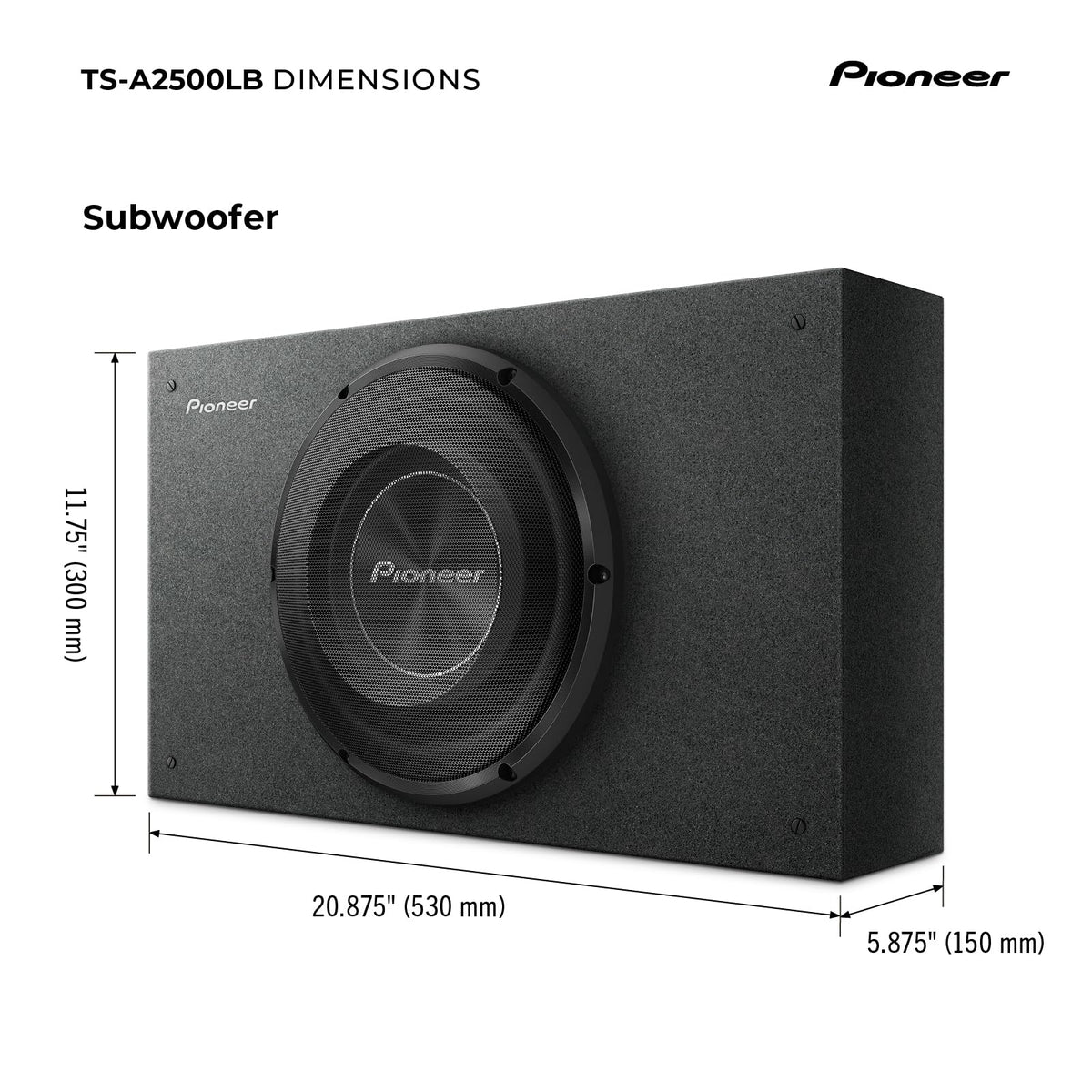 Pioneer TS-A2500LB 10" Shallow-Mount Loaded Subwoofer