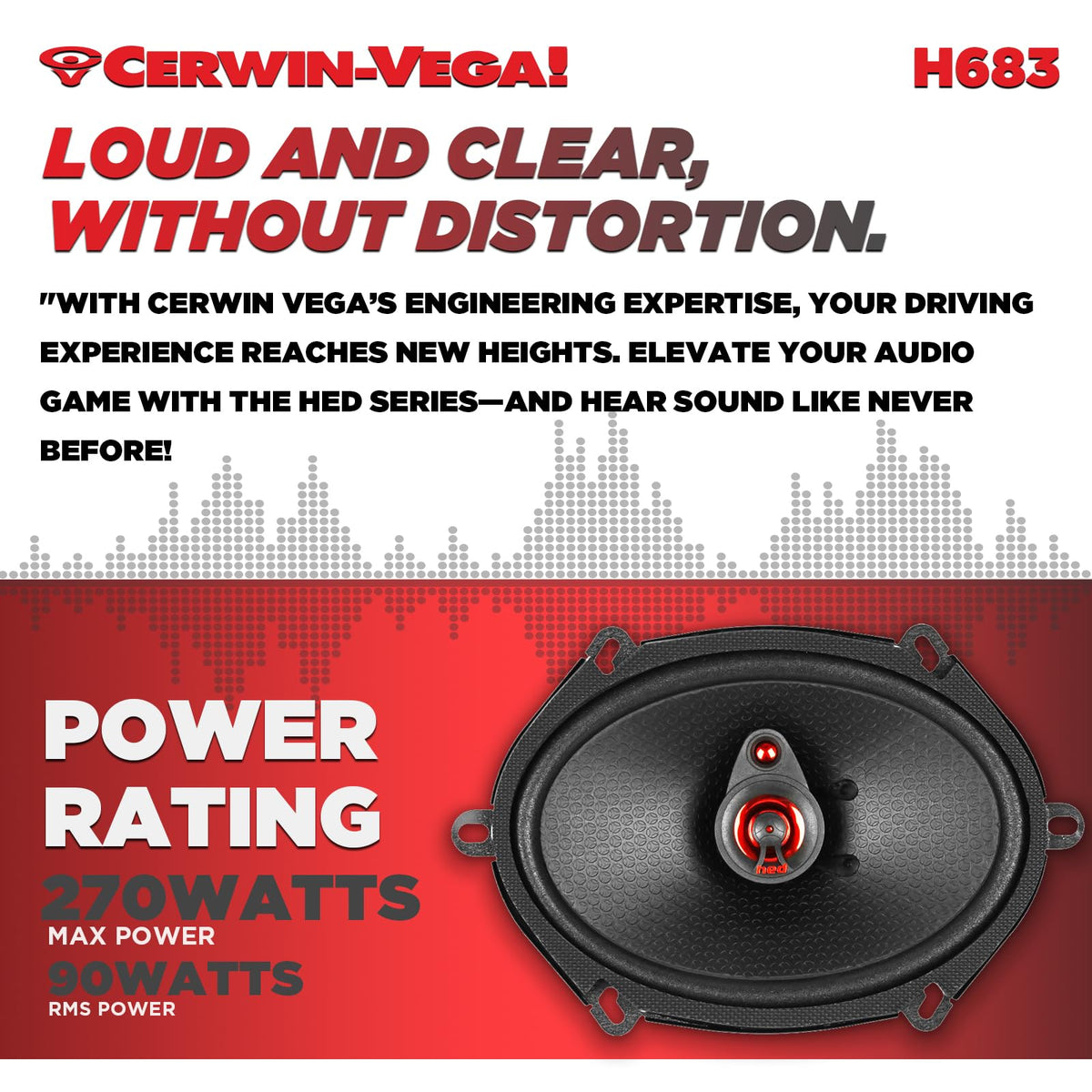 Cerwin-Vega H683 6x8" 3-Way Coaxial Speakers