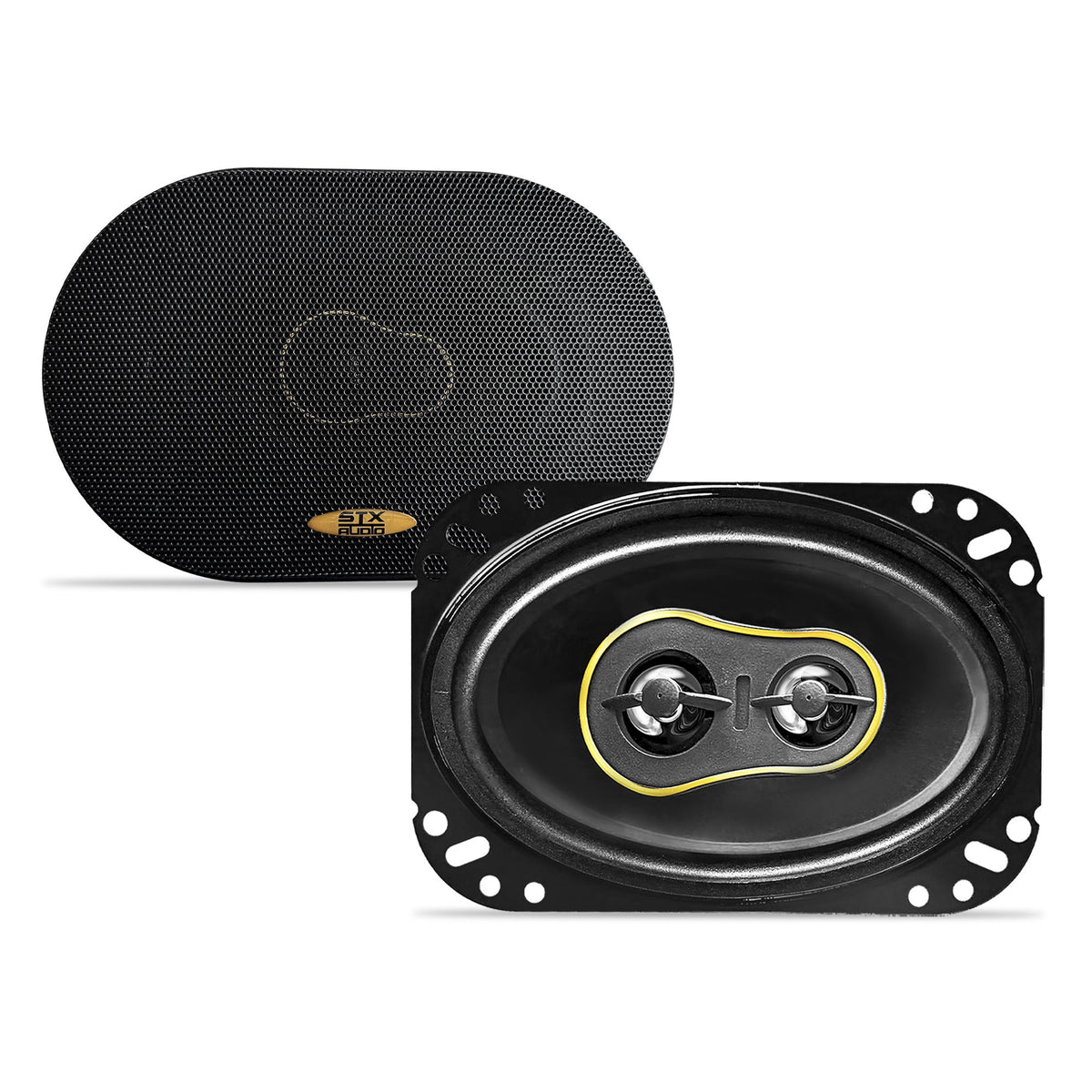 STX Audio SX462 4x6 2 Way Coaxial Car Speakers 450W 4 Ohm Pair Grilles