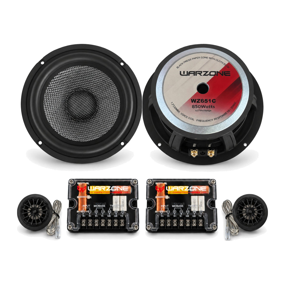 Warzone WZ-651C 6.5" 2-Way Component Speaker System