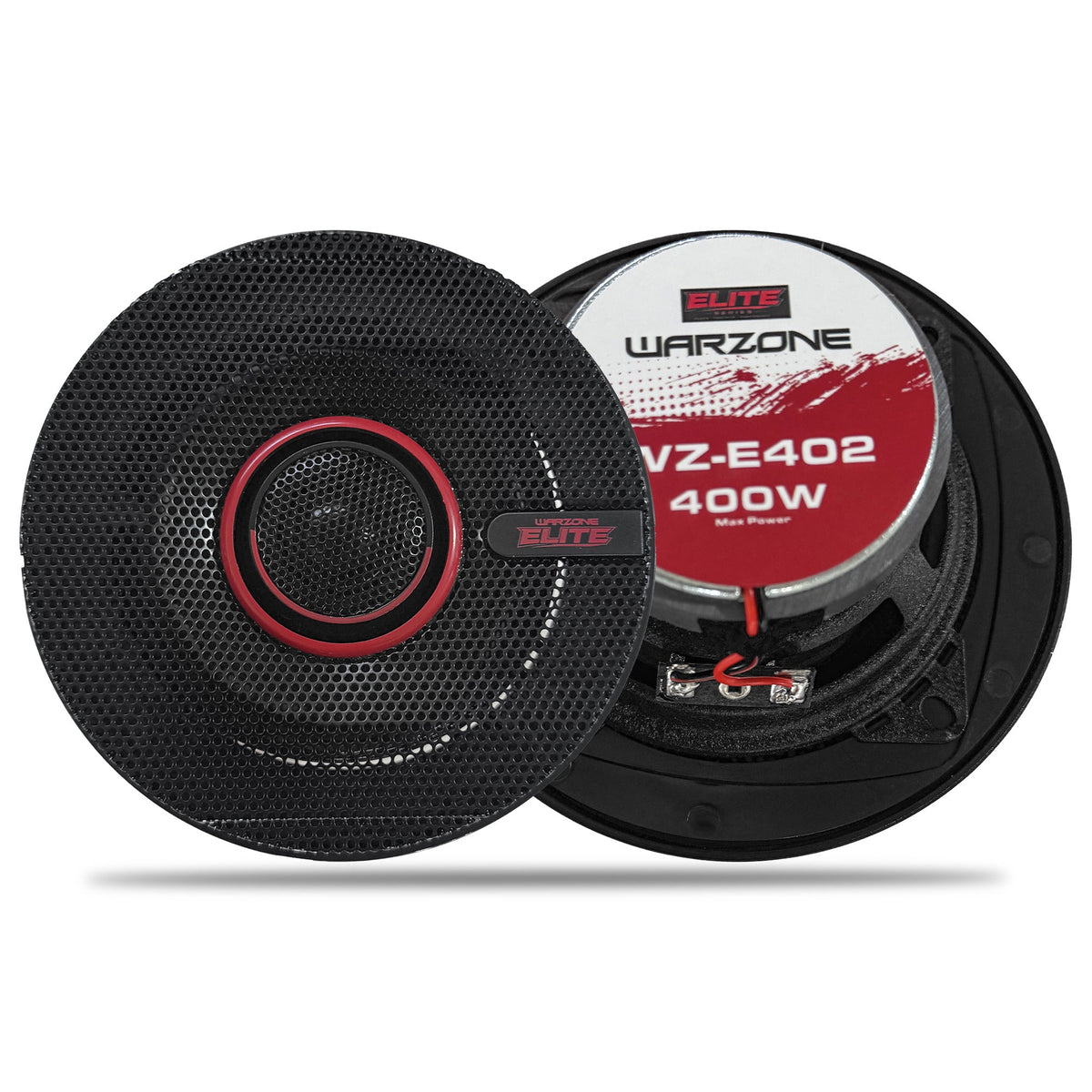 Warzone WZ-E402 4 Inch Coaxial Car Speakers Pair 400W 4 Ohm PEI Tweeters