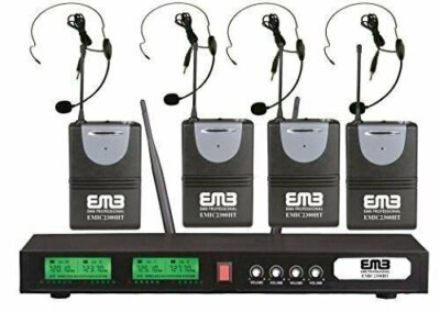 Emb Uhf EMIC2300HT Professional Quad / 4 x Wireless Headset Microphone System