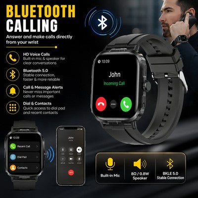 Gravity GWX1RG 2.01" Smart Watch Bluetooth Calling Heart Rate Rose Gold
