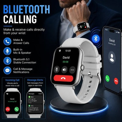 Gravity GWX2RG Rose Gold Smartwatch Bluetooth Calling 1.83" HD Fitness Tracker