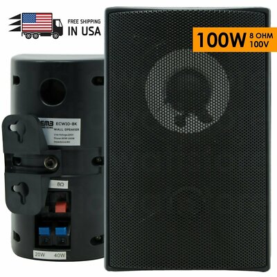 Emb ECW10 100W Full Range Indoor / Outdoor Waterproof Speaker - Black (Single)
