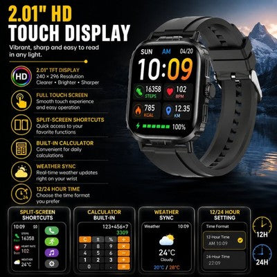 Gravity GWX1RG 2.01" Smart Watch Bluetooth Calling Heart Rate Rose Gold