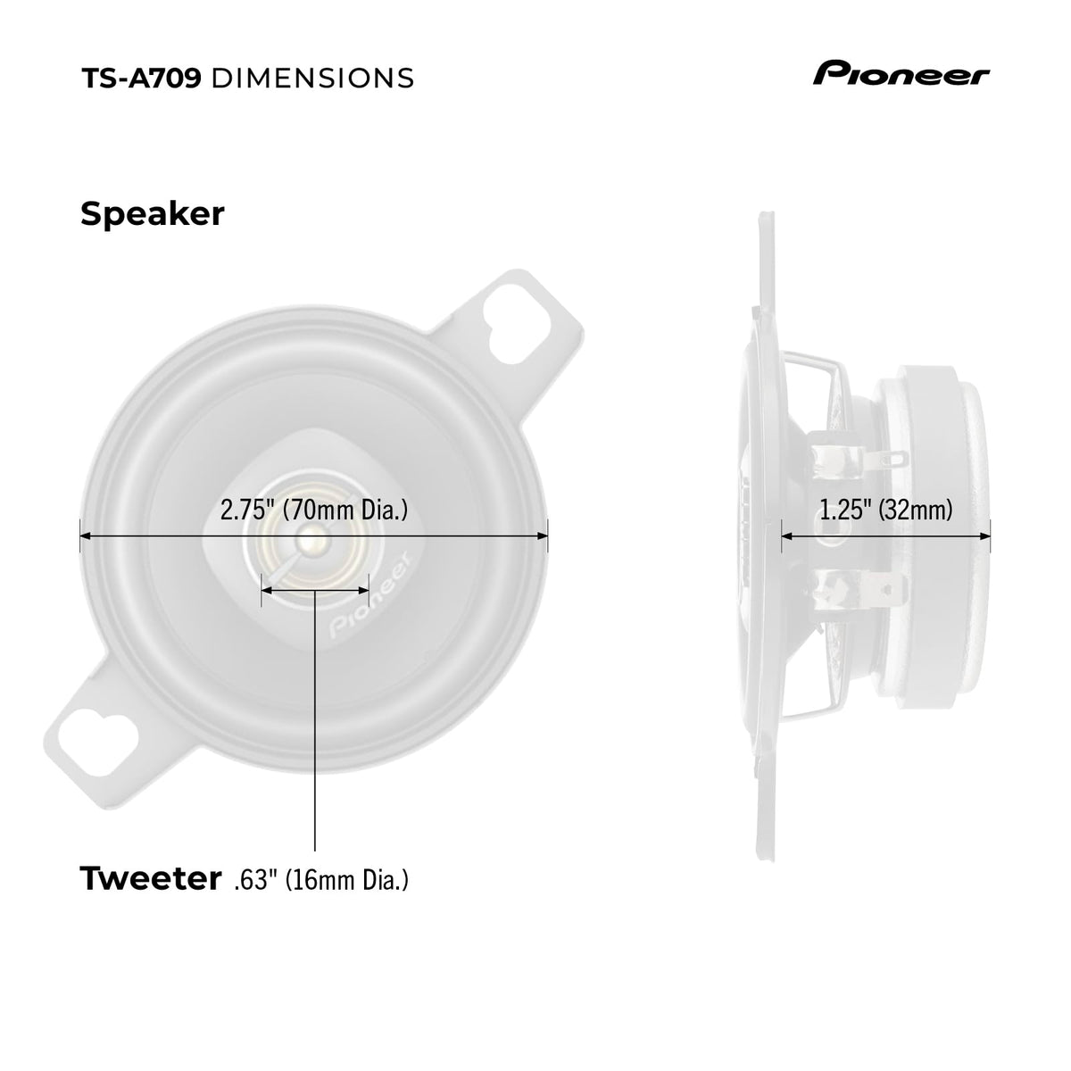 Pioneer TS-A709 2.75" 2-Way Coaxial Speakers
