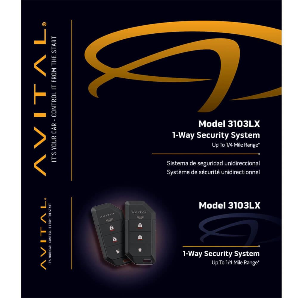 Avital 3103LX 1-Way Vehicle Security System