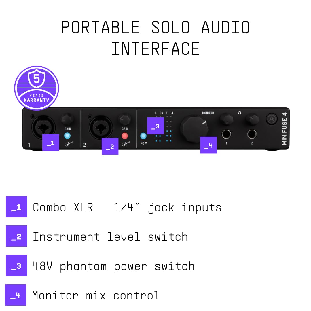 Arturia Minifuse USB Audio & Midi Interface, Minifuse 4