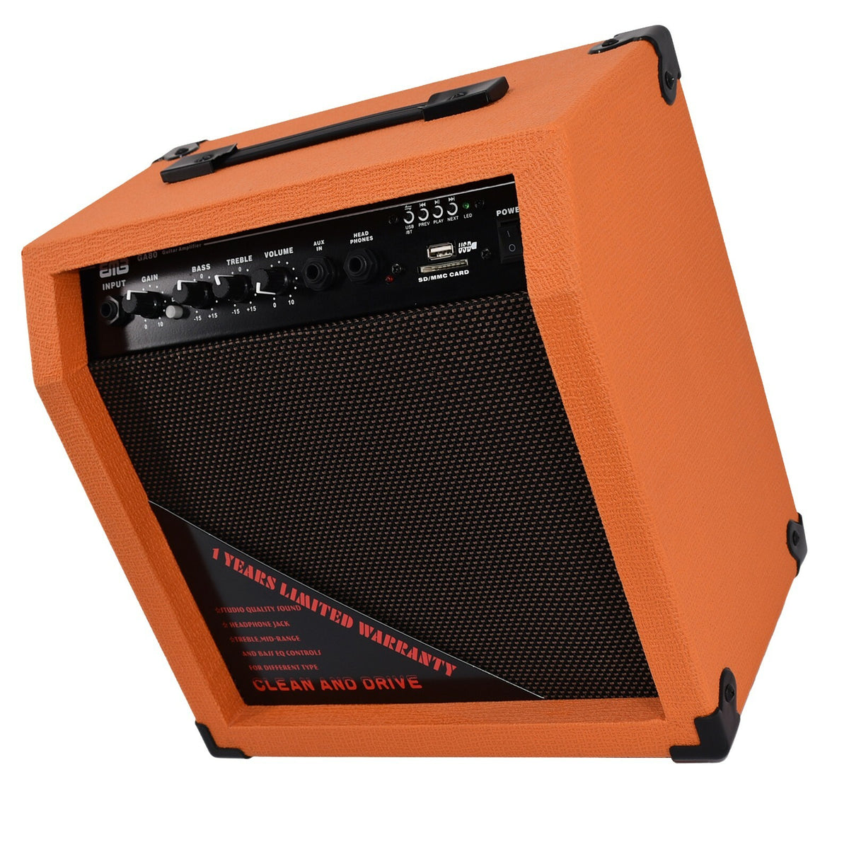 Emb 350 Watts Bluetooth Guitar Amplifier Speaker Powerful Cabinet - SD USB AUX Y