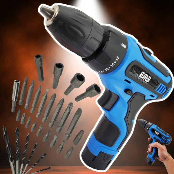12V Electric Drill Household Lithium Battery Cordless Drill Driver Power Drill