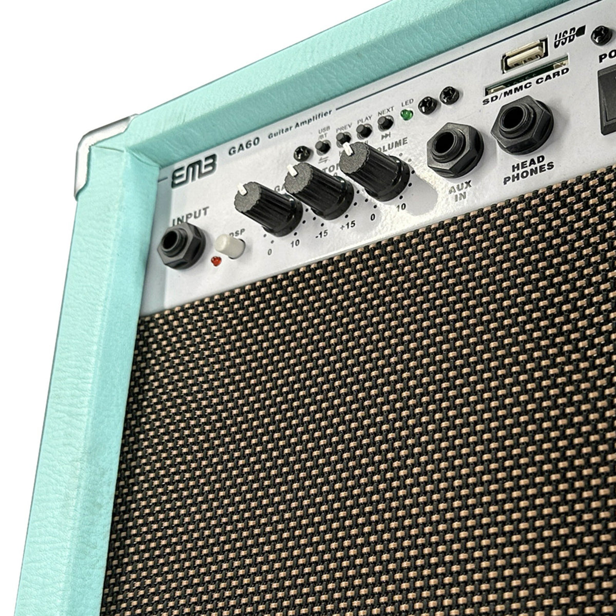 Emb 250W Guitar Amplifier Speaker Powerful Cabinet - SD USB AUX Bluetooth Blue
