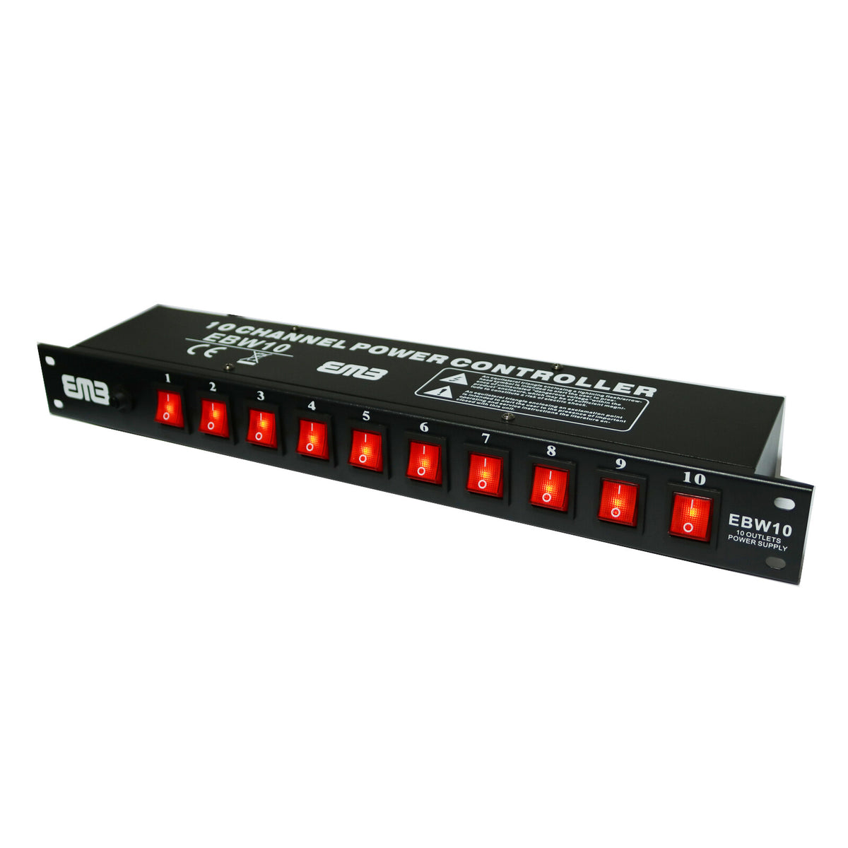 Emb EBW10 10 Outlets Rack Mount Power Supply Ac 110V/220V Outlet Surge Protector