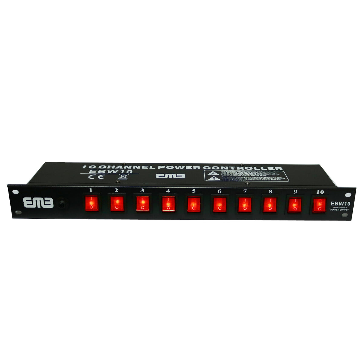 Emb EBW10 10 Outlets Rack Mount Power Supply Ac 110V/220V Outlet Surge Protector