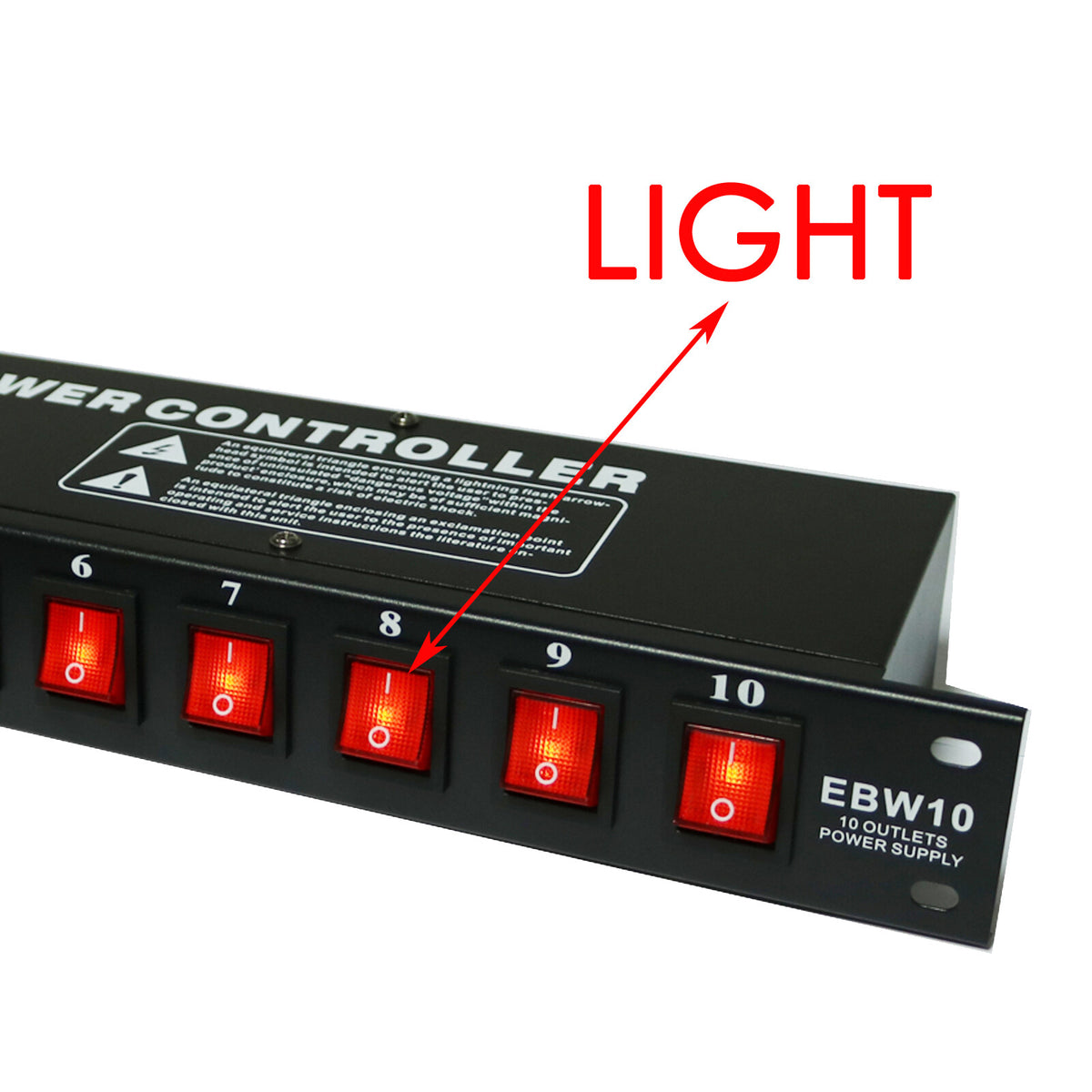 Emb EBW10 10 Outlets Rack Mount Power Supply Ac 110V/220V Outlet Surge Protector