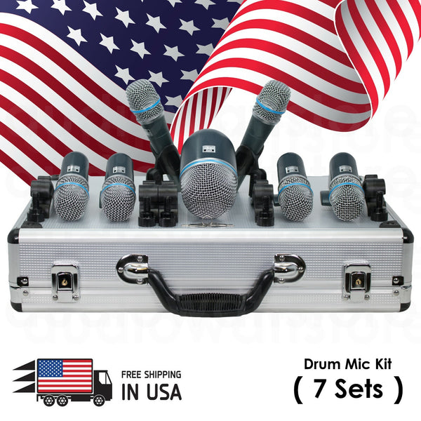 Emb DK9 Drum Set 7 Piece Professional Wired Microphone Mic Kit W/ Mounting Kit