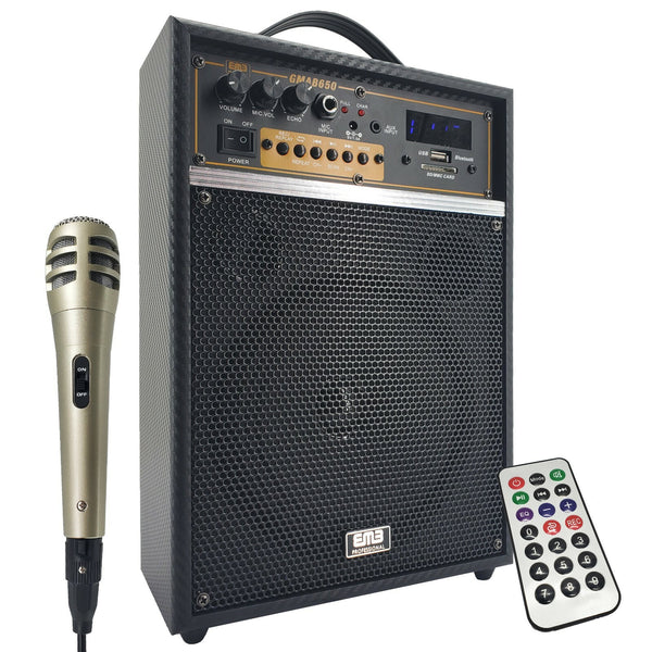 150 Watts 6.5" Rechargeable Guitar Speaker Amp Combo SD USB  Bluetooth Mic