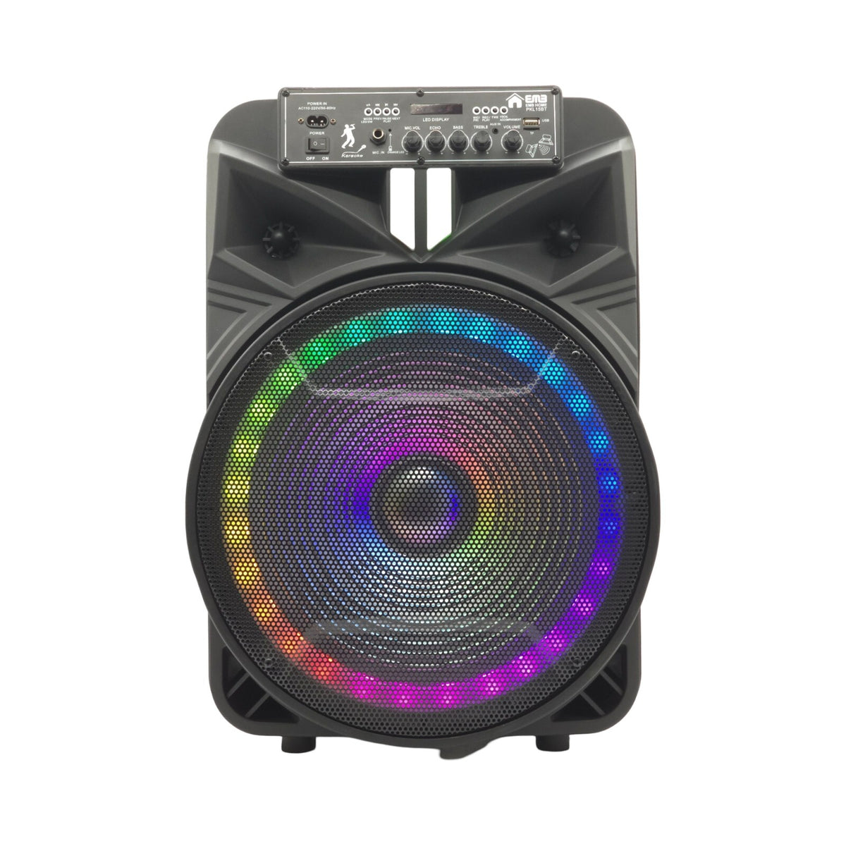 Emb PKL15BT 1500w 15" Trolley Speaker With AUX, Lights, FM, USB With Bluetooth