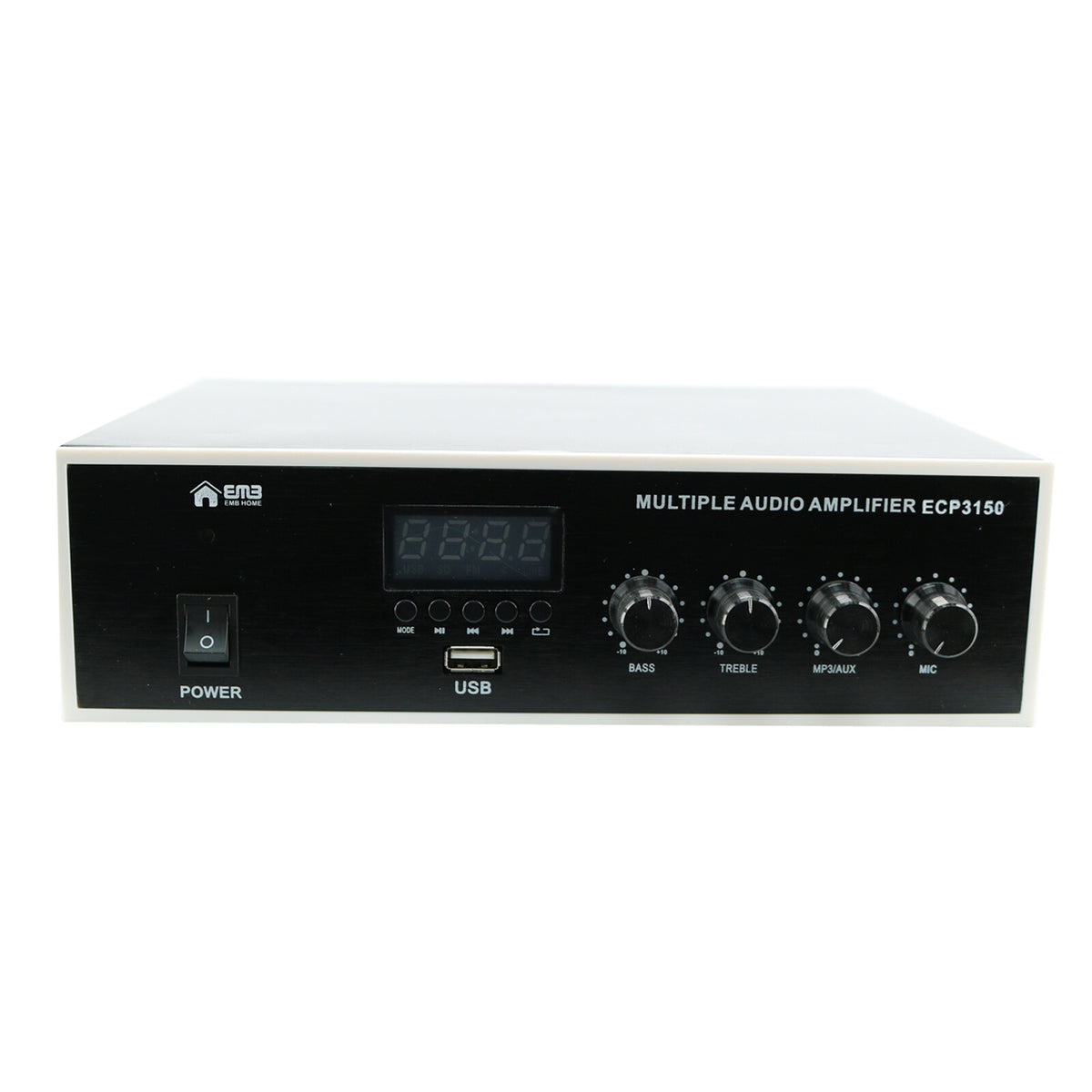 Emb 3-Channel Mixing Amplifier 300 Watts 70V 100V Stereo USB Bluetooth 4-16ohm