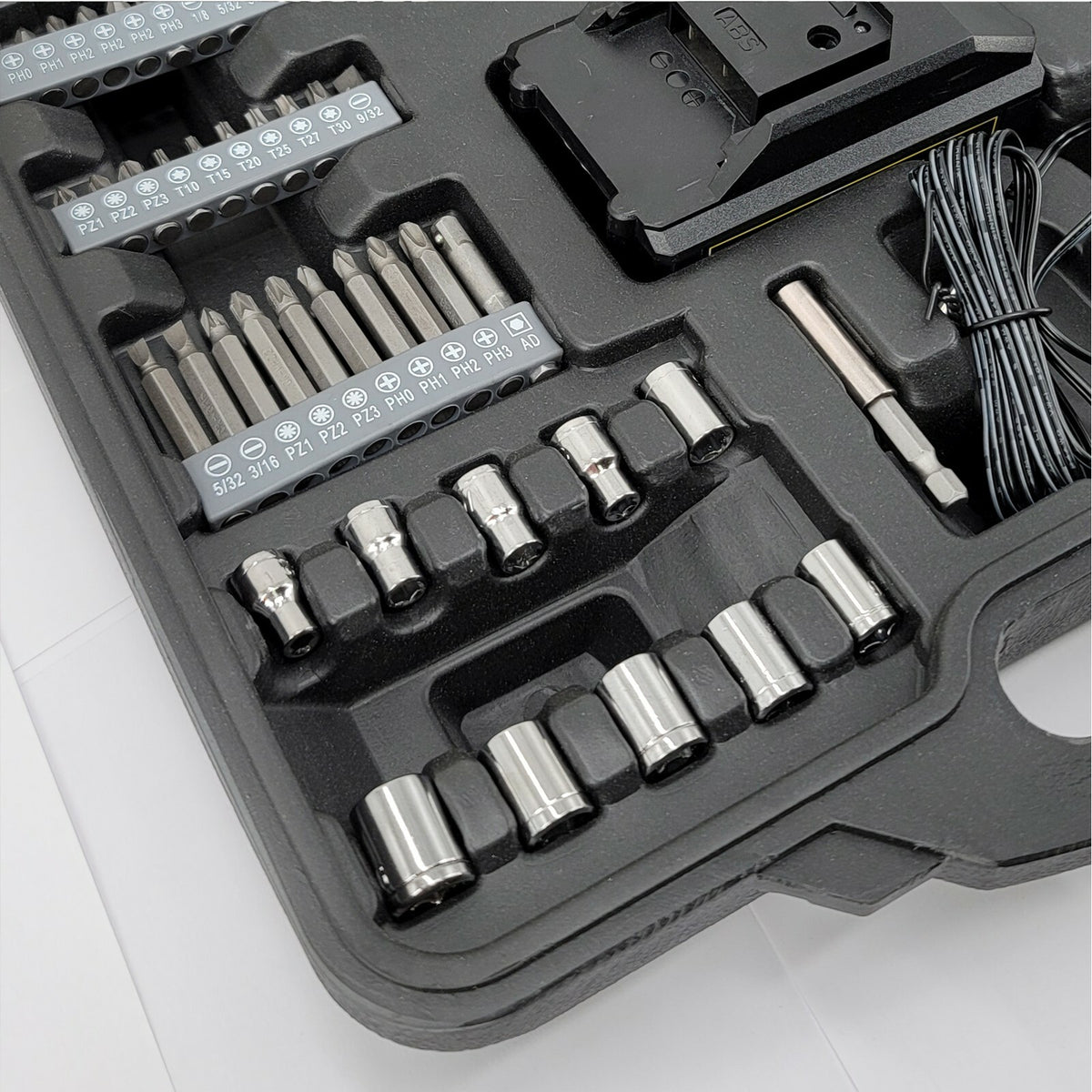 Litheli 20V Cordless Drill Driver Kit A 1300mA Battery 77 Pieces Power Drill Set