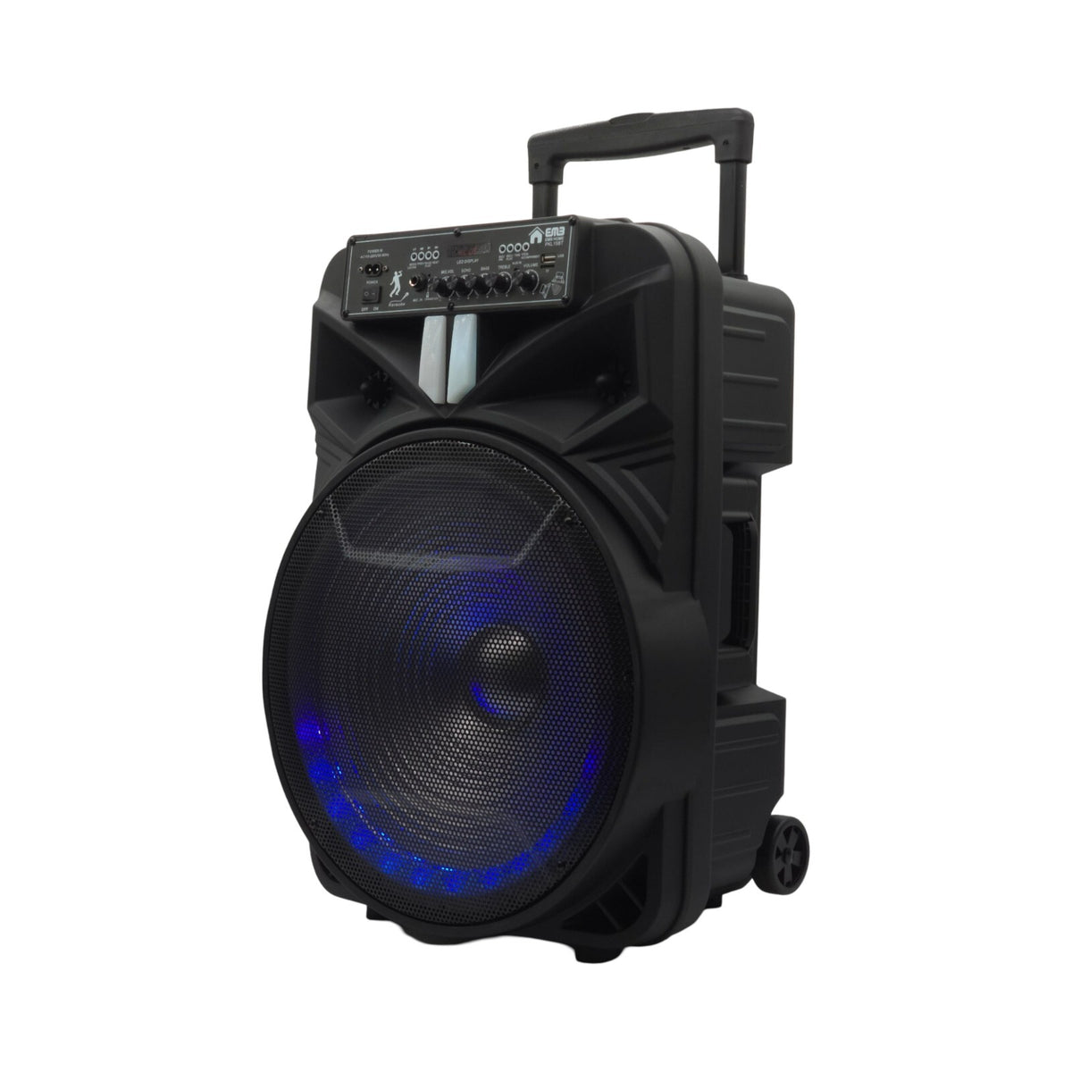 Emb PKL15BT 1500w 15" Trolley Speaker With AUX, Lights, FM, USB With Bluetooth