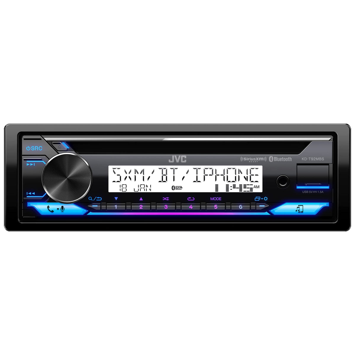 JVC KD-T92MBS Single DIN Marine CD Receiver