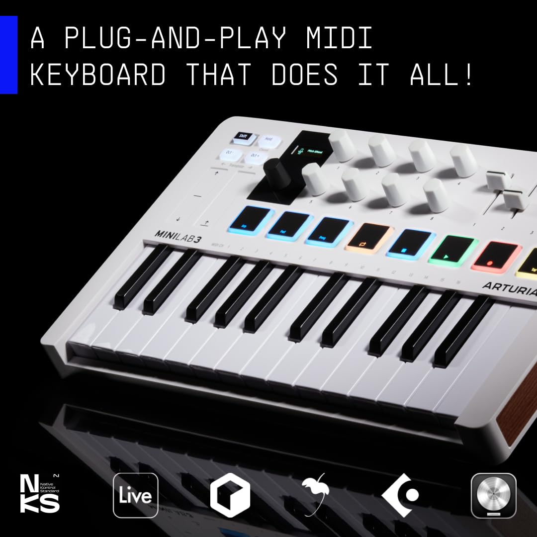 Arturia Minilab 3 Universal Midi Controller, Black/Orange