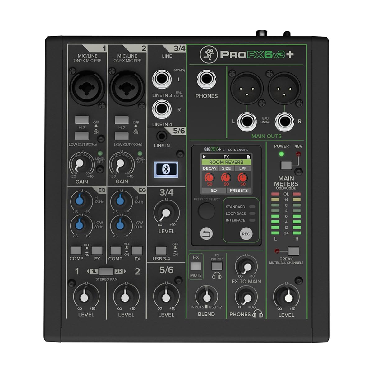 Mackie ProFX6v3+ 6-Channel Analog Mixer With USB-C