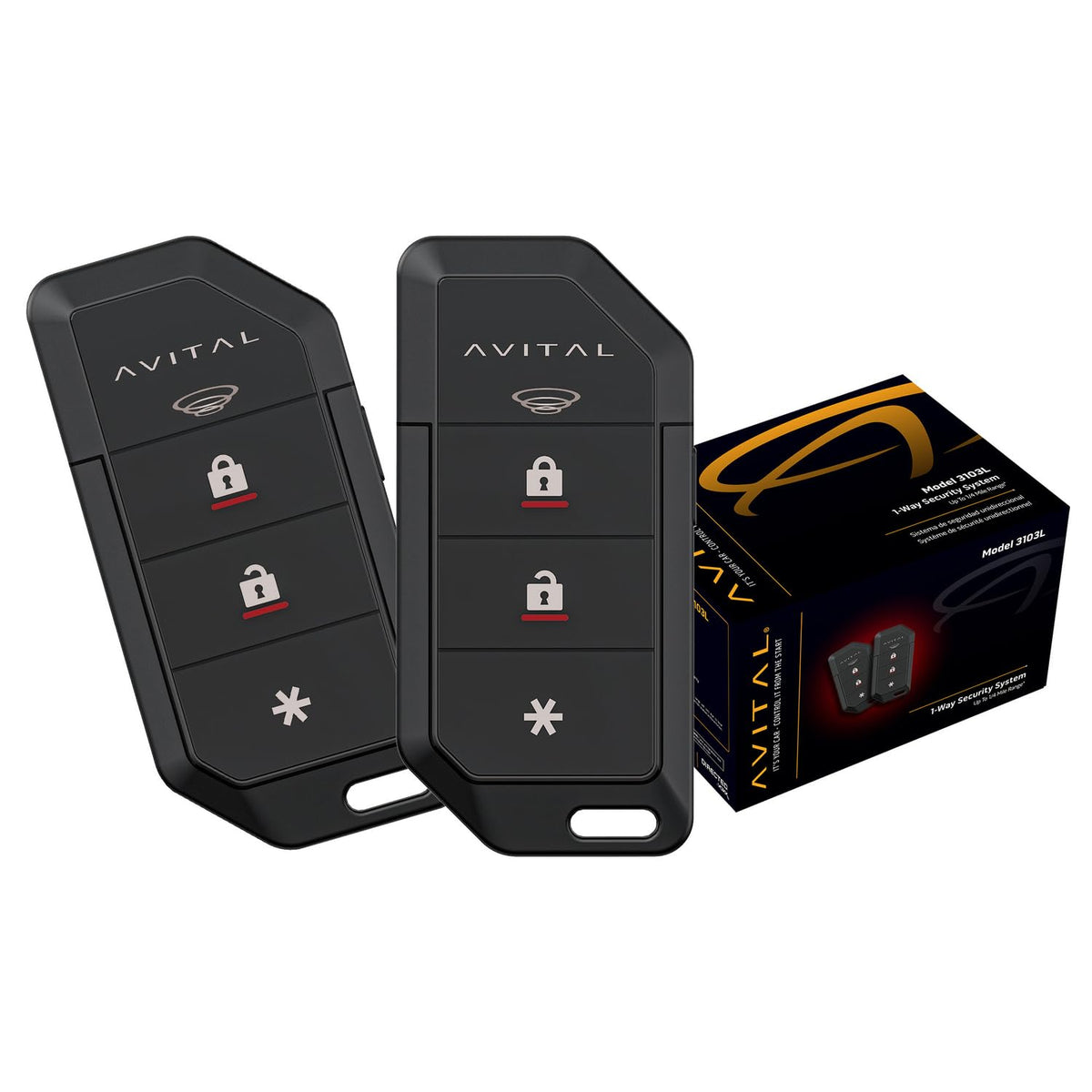Avital 3103L 1-Way Vehicle Security System with Two Remotes