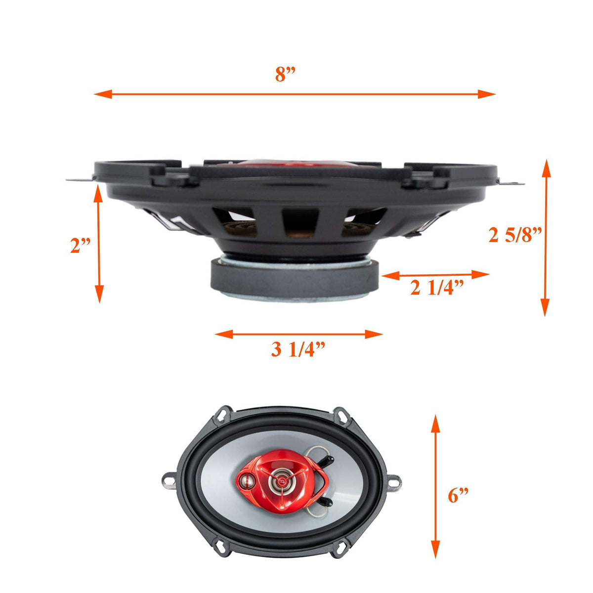 SoundXtreme ST-680 5x7/6x8" 3-Way Coaxial Speakers