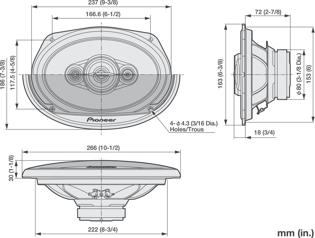 Pioneer TS-A6961F 6x9" 4-Way Coaxial Speakers